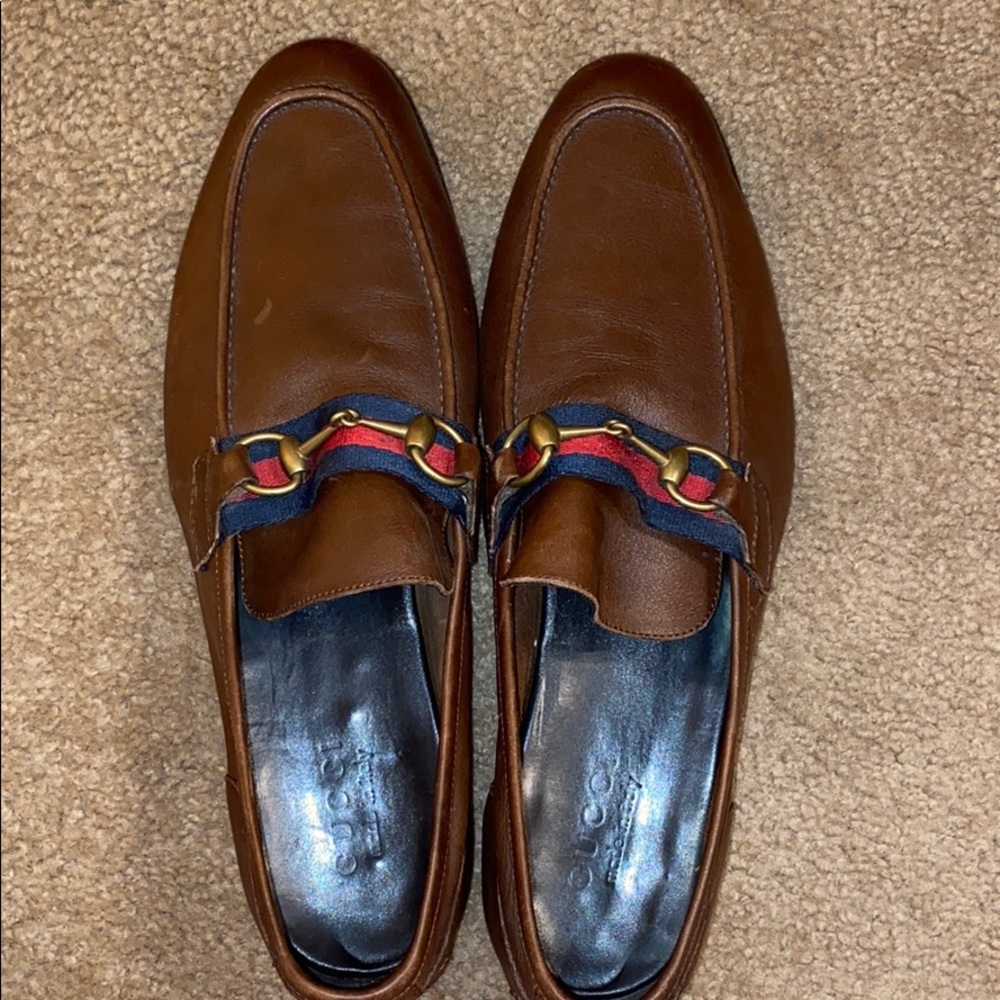Gucci men’s leather horesbit loafers